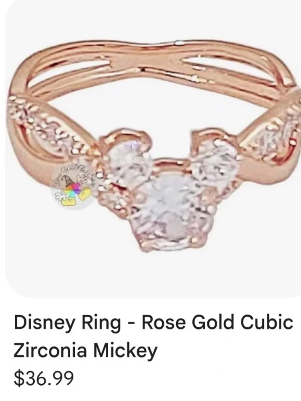 Disney Ring-Rose Gold Cubic Zirconia Mickey